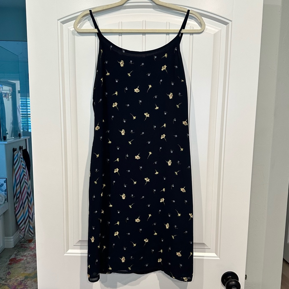 Navy Floral Slip Dress